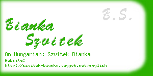 bianka szvitek business card